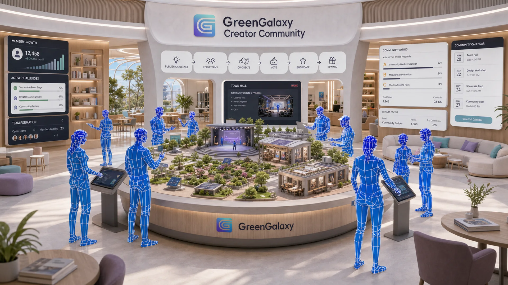 GreenGalaxy persistent creator and community space
